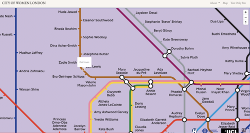 City of Women London Map, featuring Presidential Visiting Fellow, Professor Gail Lewis